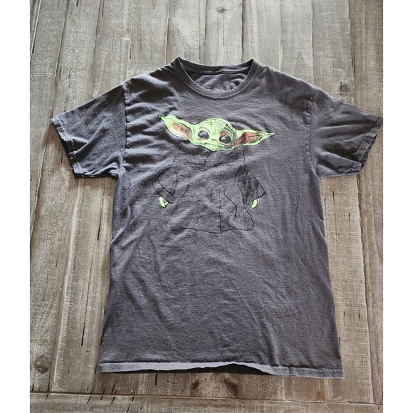 MAD Engine Other - Mad Engine Star Wars Mandalorian Grogu Mens T-Shirt Size Medium Black Cotton